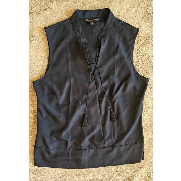 Brooks Brothers Sleeveless Sash Tie Navy Blue Blouse, New, Sz 8 - Picture 9 of 9
